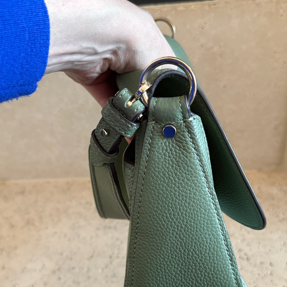Kate Spade Sage Green Leather Baguette Shoulder Bag - Picture 9 of 11